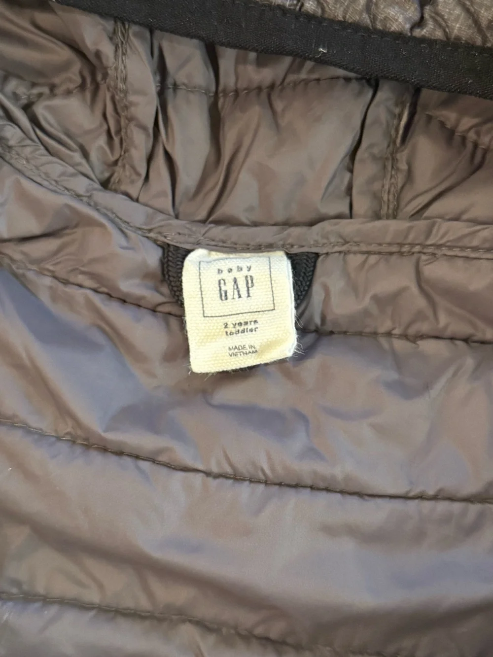 GAP Kids 2T Primaloft Hooded Puffer Jacket Gray Lightweight Winter Coat Toddler